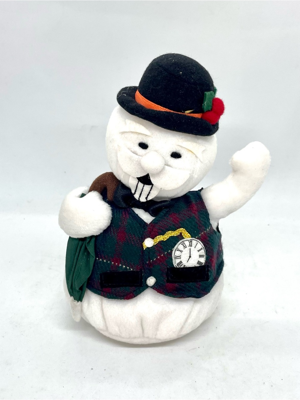 1999 CVS Stuffins Island of Misfit Toys Sam The Snowman Plush Ornament 7" Tall